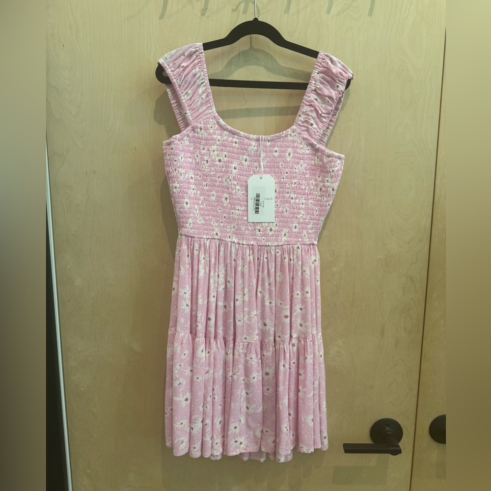 NWT Pink and White Smocked Top Dress